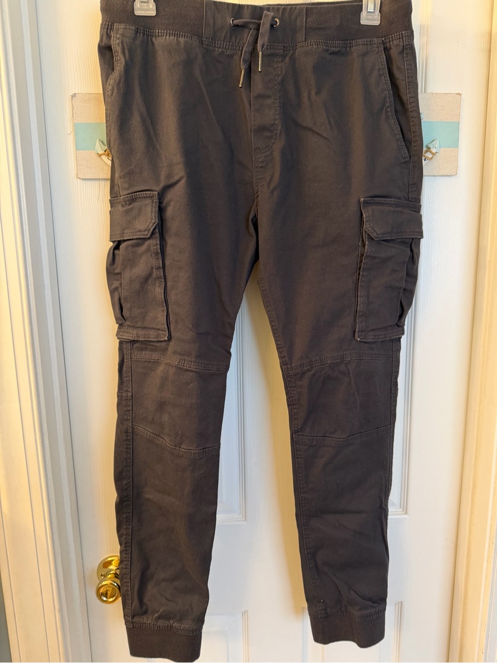 H & M Skinny Fit Dark Gray Jogger Cargo Pants Sz M